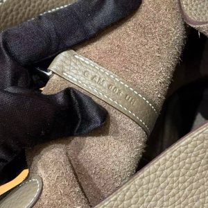 Hermes Picotin Lock 18 CM Bag Handmade In Taurillon Clemence Leather Silver Hardware 18 Etoupe - Image 6