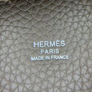 Hermes Picotin Lock 18 CM Bag Handmade In Taurillon Clemence Leather Silver Hardware 18 Etoupe - Image 4