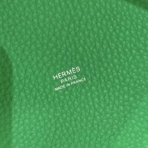 Hermes Picotin Lock 18 CM Bag Handmade In Taurillon Clemence Leather Silver Hardware 1k Bambou - Image 11