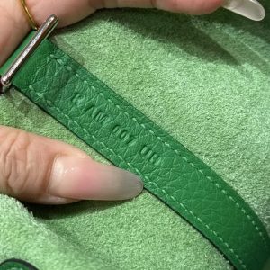 Hermes Picotin Lock 18 CM Bag Handmade In Taurillon Clemence Leather Silver Hardware 1k Bambou - Image 10