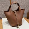 Hermes Picotin Lock 18 CM Bag Handmade In Taurillon Clemence Leather Gold Hardware 37 Gold