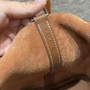 Hermes Picotin Lock 18 CM Bag Handmade In Taurillon Clemence Leather Silver Hardware 37 Gold - Image 11