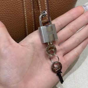 Hermes Picotin Lock 18 CM Bag Handmade In Taurillon Clemence Leather Silver Hardware 37 Gold - Image 10