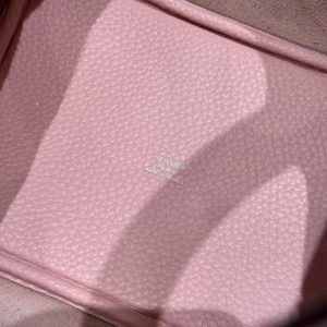 Hermes Picotin Lock 18 CM Bag Handmade In Taurillon Clemence Leather Silver Hardware 3Q Rose Sakura - Image 13