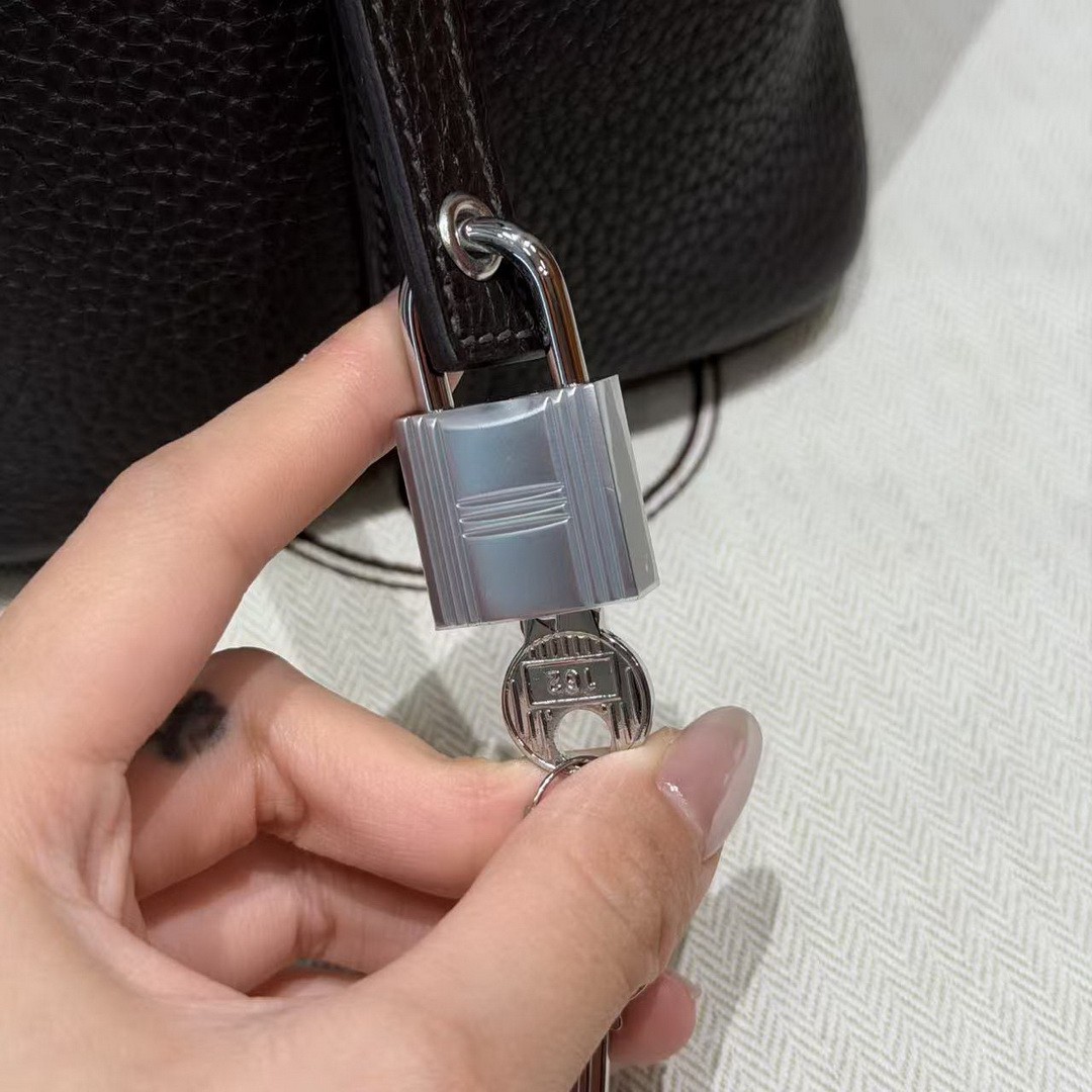 Hermes Picotin Lock 18 CM Bag Handmade In Taurillon Clemence Leather Silver Hardware 46 Ebene - Image 7
