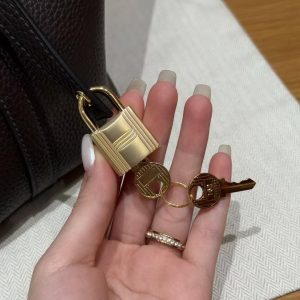 Hermes Picotin Lock 18 CM Bag Handmade In Taurillon Clemence Leather Gold Hardware 47 Chocolate - Image 8