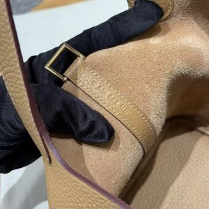 Hermes Picotin Lock 18 CM Bag Handmade In Taurillon Clemence Leather Gold Hardware 4B Biscuit - Image 10