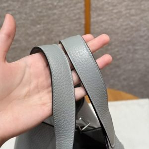 Hermes Picotin Lock 18 CM Bag Handmade In Taurillon Clemence Leather Silver Hardware 4Z Gris Mouette - Image 15