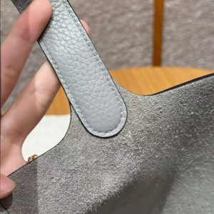 Hermes Picotin Lock 18 CM Bag Handmade In Taurillon Clemence Leather Silver Hardware 4Z Gris Mouette - Image 6