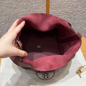 Hermes Picotin Lock 18 CM Bag Handmade In Taurillon Clemence Leather Gold Hardware 55 Rouge H - Image 8