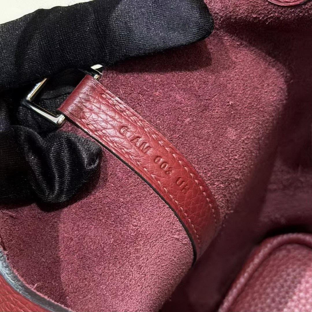 Hermes Picotin Lock 18 CM Bag Handmade In Taurillon Clemence Leather Silver Hardware 55 Rouge H - Image 8