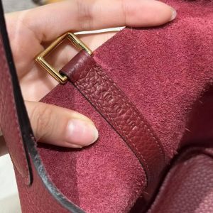 Hermes Picotin Lock 18 CM Bag Handmade In Taurillon Clemence Leather Gold Hardware 57 Bordeaux - Image 10