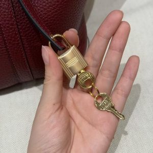 Hermes Picotin Lock 18 CM Bag Handmade In Taurillon Clemence Leather Gold Hardware 57 Bordeaux - Image 5