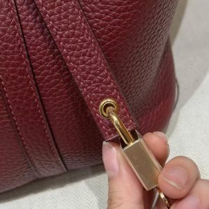 Hermes Picotin Lock 18 CM Bag Handmade In Taurillon Clemence Leather Gold Hardware 57 Bordeaux - Image 4
