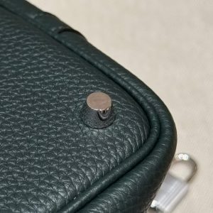 Hermes Picotin Lock 18 CM Bag Handmade In Taurillon Clemence Leather Silver Hardware 60 Vert Cypress - Image 12