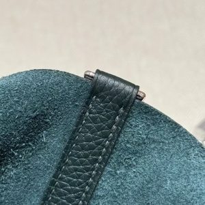 Hermes Picotin Lock 18 CM Bag Handmade In Taurillon Clemence Leather Silver Hardware 60 Vert Cypress - Image 11