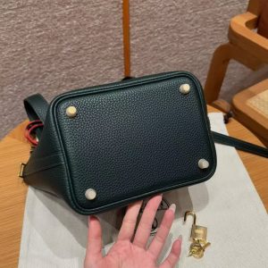 Hermes Picotin Lock 18 CM Bag Handmade In Taurillon Clemence Leather Gold Hardware 67 Vert Fonce - Image 16