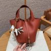 Hermes Picotin Lock 18 CM Bag Handmade In Taurillon Clemence Leather Gold Hardware 6C Cuivre