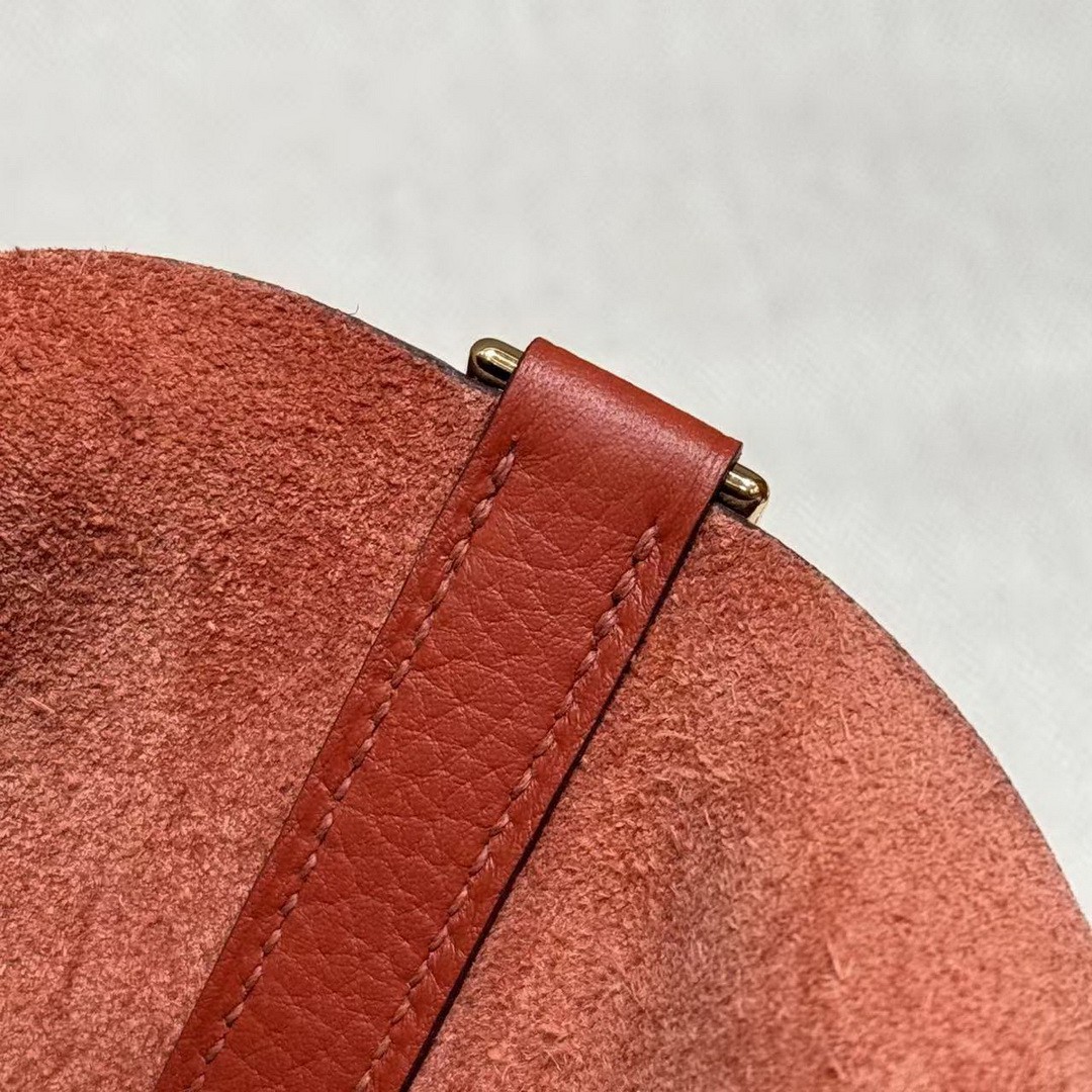 Hermes Picotin Lock 18 CM Bag Handmade In Taurillon Clemence Leather Gold Hardware 6C Cuivre - Image 10