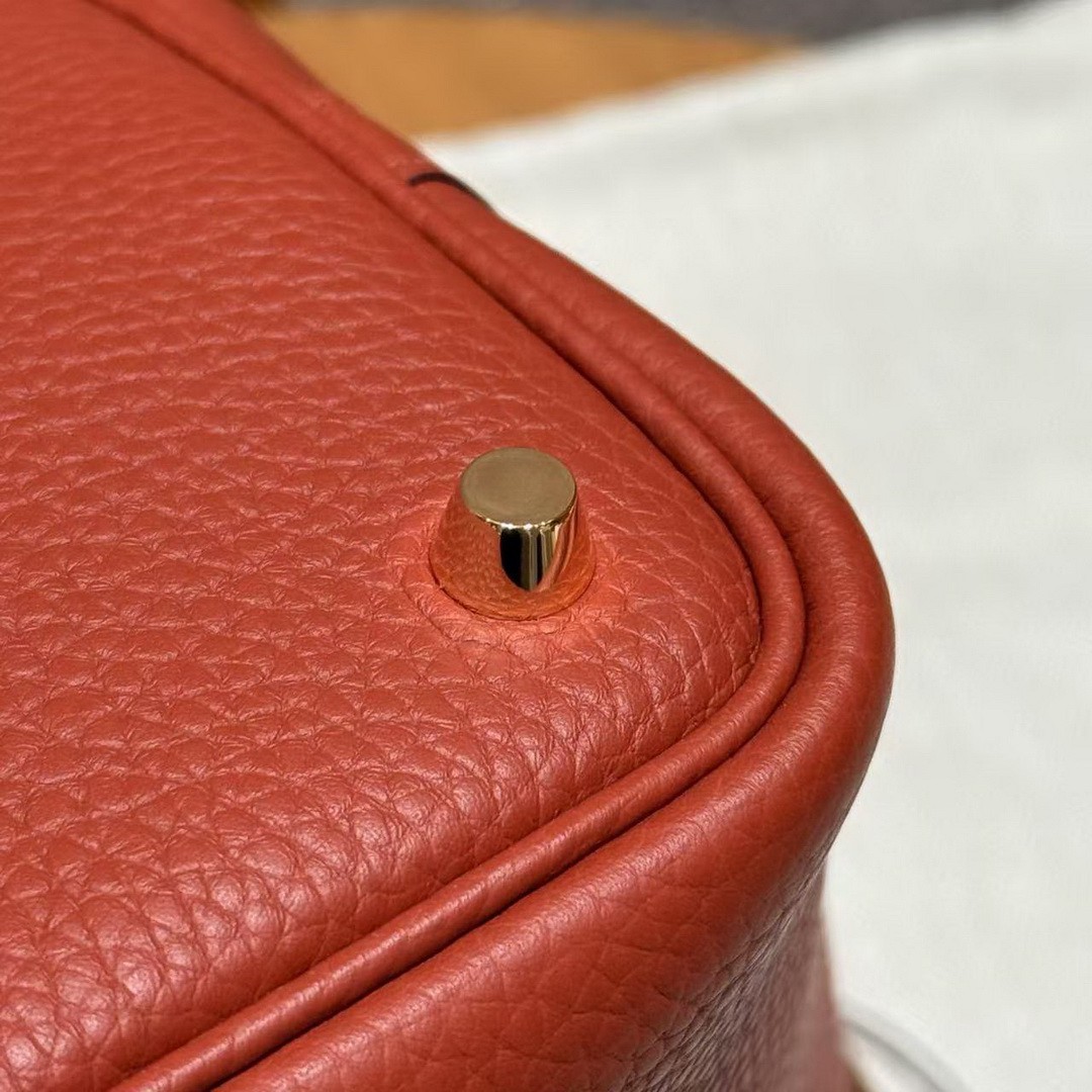Hermes Picotin Lock 18 CM Bag Handmade In Taurillon Clemence Leather Gold Hardware 6C Cuivre - Image 7