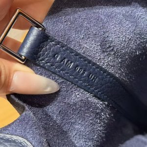 Hermes Picotin Lock 18 CM Bag Handmade In Taurillon Clemence Leather Silver Hardware 73 Blue Saphir - Image 12