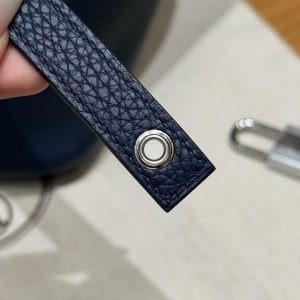 Hermes Picotin Lock 18 CM Bag Handmade In Taurillon Clemence Leather Silver Hardware 73 Blue Saphir - Image 3