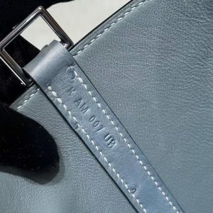 Hermes Picotin Lock 18 CM Bag Handmade In KK Ostrich Leather from South Africa Silver Hardware 75 Blue Jean - Image 13