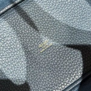 Hermes Picotin Lock 18 CM Bag Handmade In Taurillon Clemence Leather Gold Hardware 7P Blue Presse - Image 12