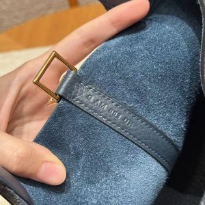 Hermes Picotin Lock 18 CM Bag Handmade In Taurillon Clemence Leather Gold Hardware 7P Blue Presse - Image 11