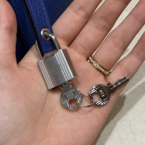 Hermes Picotin Lock 18 CM Bag Handmade In Taurillon Clemence Leather Silver Hardware 7T Blue Electric - Image 17