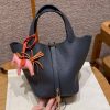 Hermes Picotin Lock 18 CM Bag 85 Ardoise Handmade In Taurillon Clemence Leather Gold Hardware