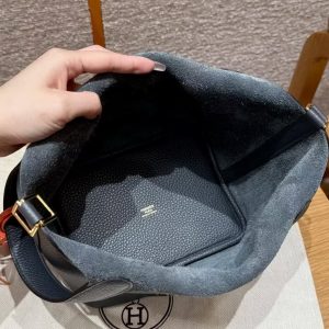 Hermes Picotin Lock 18 CM Bag 85 Ardoise Handmade In Taurillon Clemence Leather Gold Hardware - Image 21