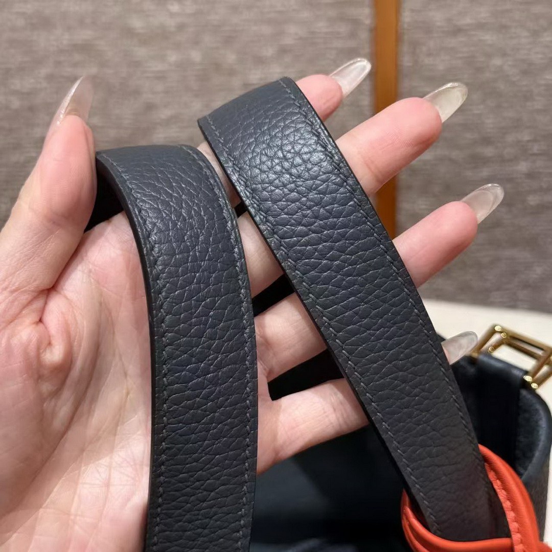 Hermes Picotin Lock 18 CM Bag 85 Ardoise Handmade In Taurillon Clemence Leather Gold Hardware - Image 18