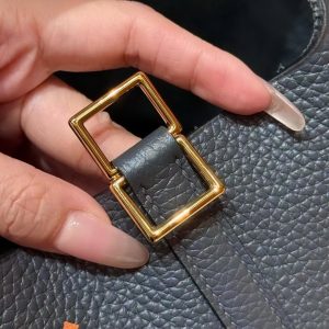 Hermes Picotin Lock 18 CM Bag 85 Ardoise Handmade In Taurillon Clemence Leather Gold Hardware - Image 16