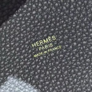 Hermes Picotin Lock 18 CM Bag 85 Ardoise Handmade In Taurillon Clemence Leather Gold Hardware - Image 11