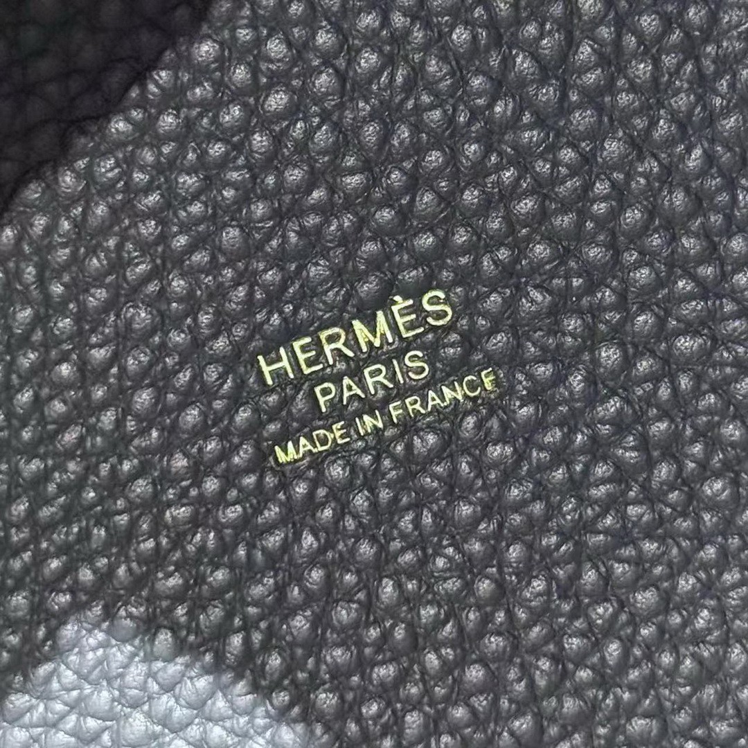 Hermes Picotin Lock 18 CM Bag 85 Ardoise Handmade In Taurillon Clemence Leather Gold Hardware - Image 11