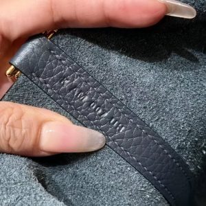 Hermes Picotin Lock 18 CM Bag 85 Ardoise Handmade In Taurillon Clemence Leather Gold Hardware - Image 10