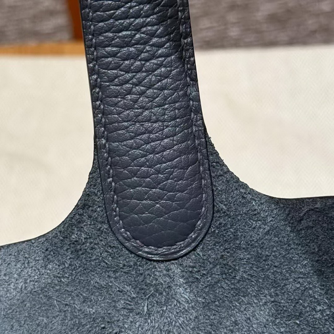 Hermes Picotin Lock 18 CM Bag 85 Ardoise Handmade In Taurillon Clemence Leather Gold Hardware - Image 8