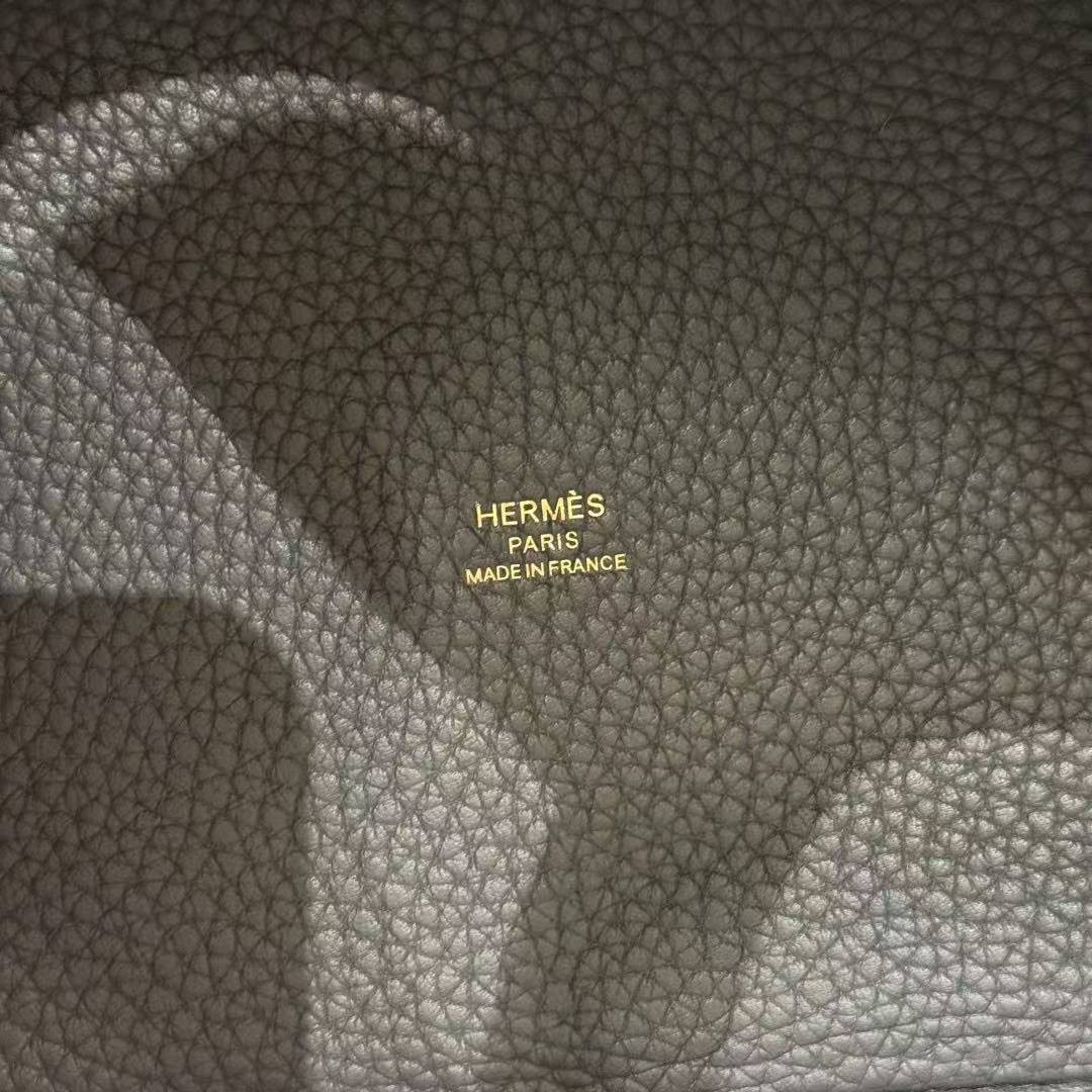 Hermes Picotin Lock 18 CM Bag Handmade In Taurillon Clemence Leather Gold Hardware 88 Graphite - Image 13