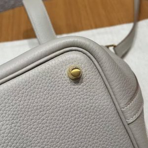Hermes Picotin Lock 18 CM Bag Handmade In Taurillon Clemence Leather Gold Hardware 8L Beton - Image 12