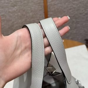 Hermes Picotin Lock 18 CM Bag Handmade In Taurillon Clemence Leather Silver Hardware 8u Blue Giacier - Image 3
