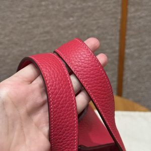 Hermes Picotin Lock 18 CM Bag Handmade In Taurillon Clemence Leather Silver Hardware 90 Framboise - Image 13