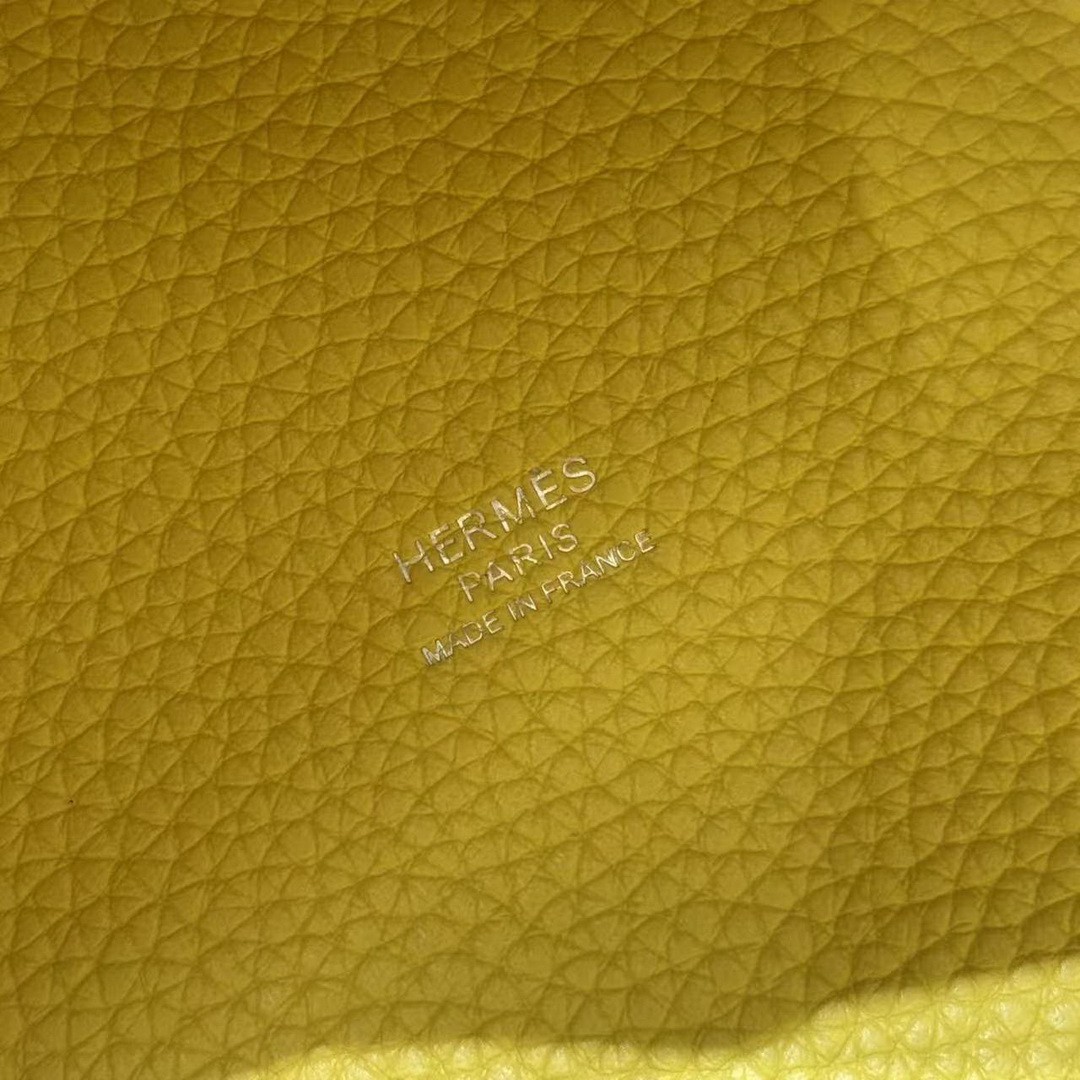 Hermes Picotin Lock 18 CM Bag Handmade In Taurillon Clemence Leather Silver Hardware 9R Lime - Image 16