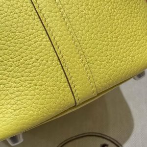 Hermes Picotin Lock 18 CM Bag Handmade In Taurillon Clemence Leather Silver Hardware 9R Lime - Image 8