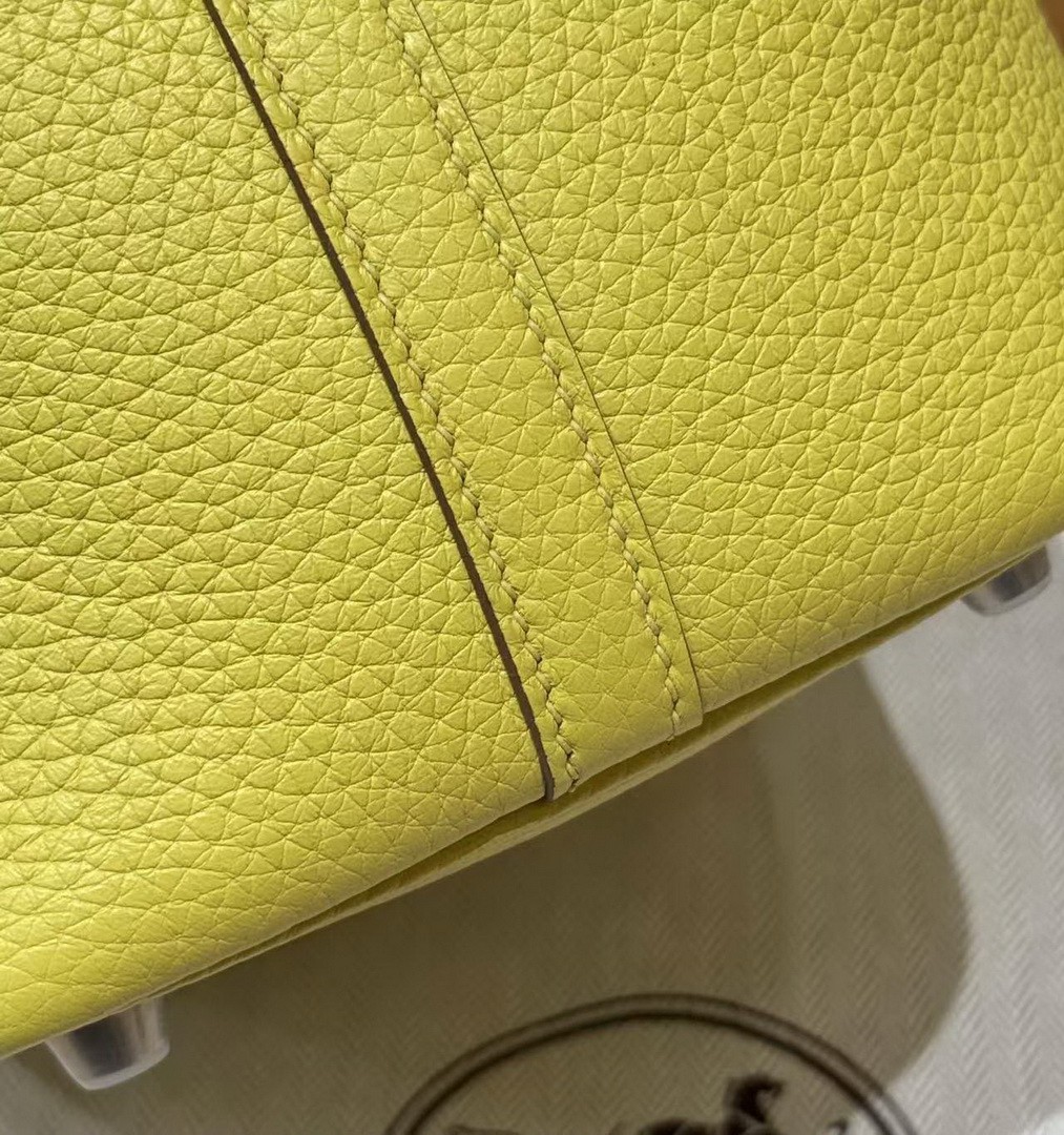 Hermes Picotin Lock 18 CM Bag Handmade In Taurillon Clemence Leather Silver Hardware 9R Lime - Image 8