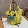 Hermes Picotin Lock 18 CM Bag Handmade In Taurillon Clemence Leather Silver Hardware 9R Lime