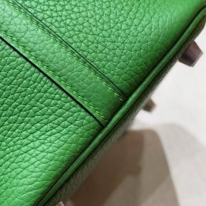 Hermes Picotin Lock 18 CM Bag Handmade In Taurillon Clemence Leather Silver Hardware A8 Vert Yucca - Image 8