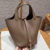 Hermes Picotin Lock 18 CM Bag Handmade In Taurillon Clemence Leather Gold Hardware Do Beige de Weimar