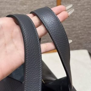Hermes Picotin Lock 18 CM Bag Handmade In Taurillon Clemence Leather Silver Hardware H0 Girs Misty - Image 11