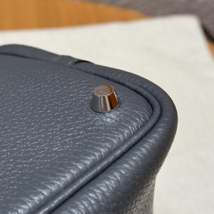 Hermes Picotin Lock 18 CM Bag Handmade In Taurillon Clemence Leather Silver Hardware H0 Girs Misty - Image 5